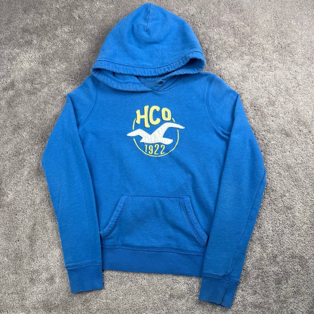 Y2K Hollister California Hoodie Size L Blue HCo 1922 Seagull Graphic Pullover